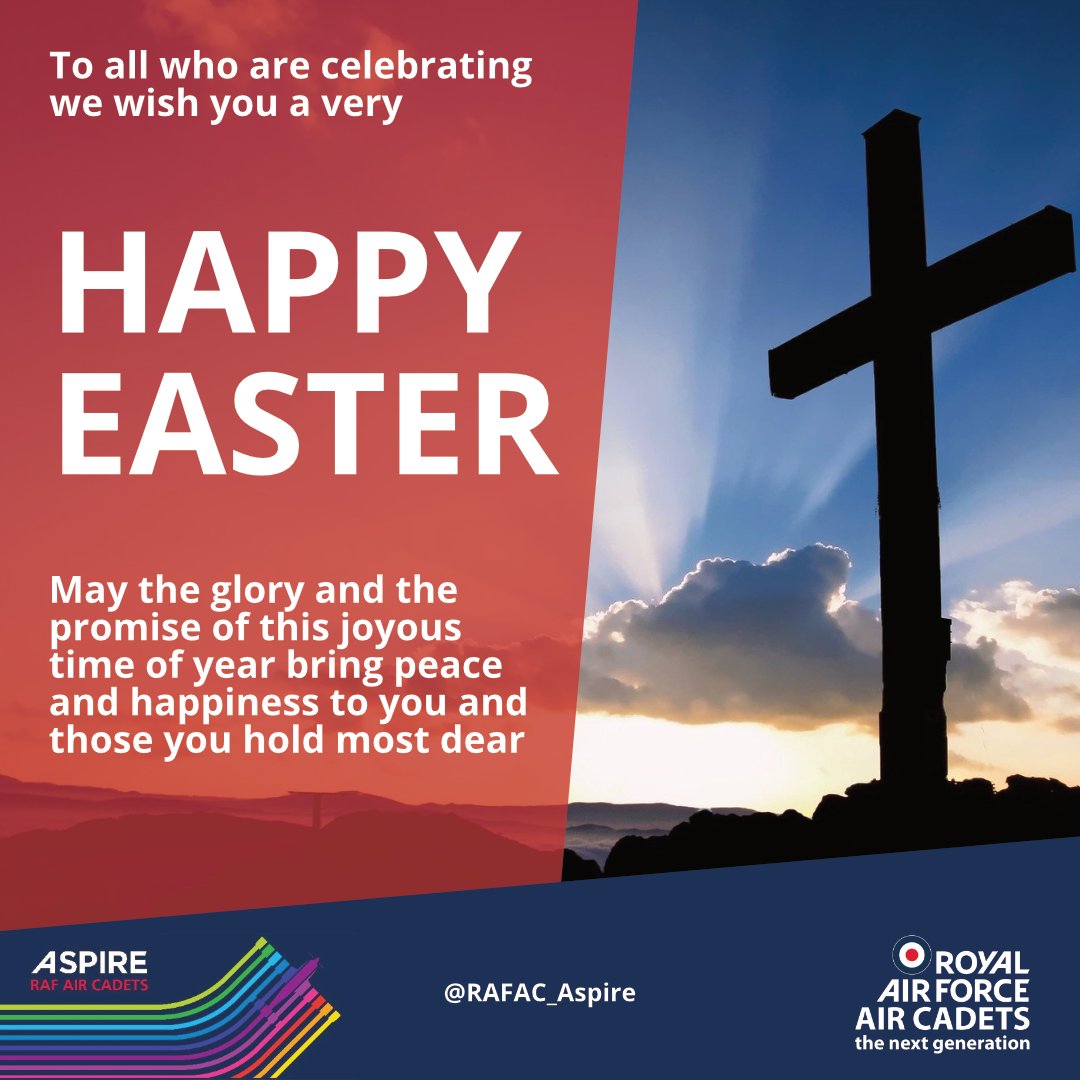 The death and resurrection of Jesus, commemorated at Easter, are the most important events in the Christian calendar and the foundation of the Christian faith.

We offer all <a href="/aircadets/">RAF Air Cadets</a> of the Christian faith best wishes, and the traditional greeting "He is risen!"

#Easter