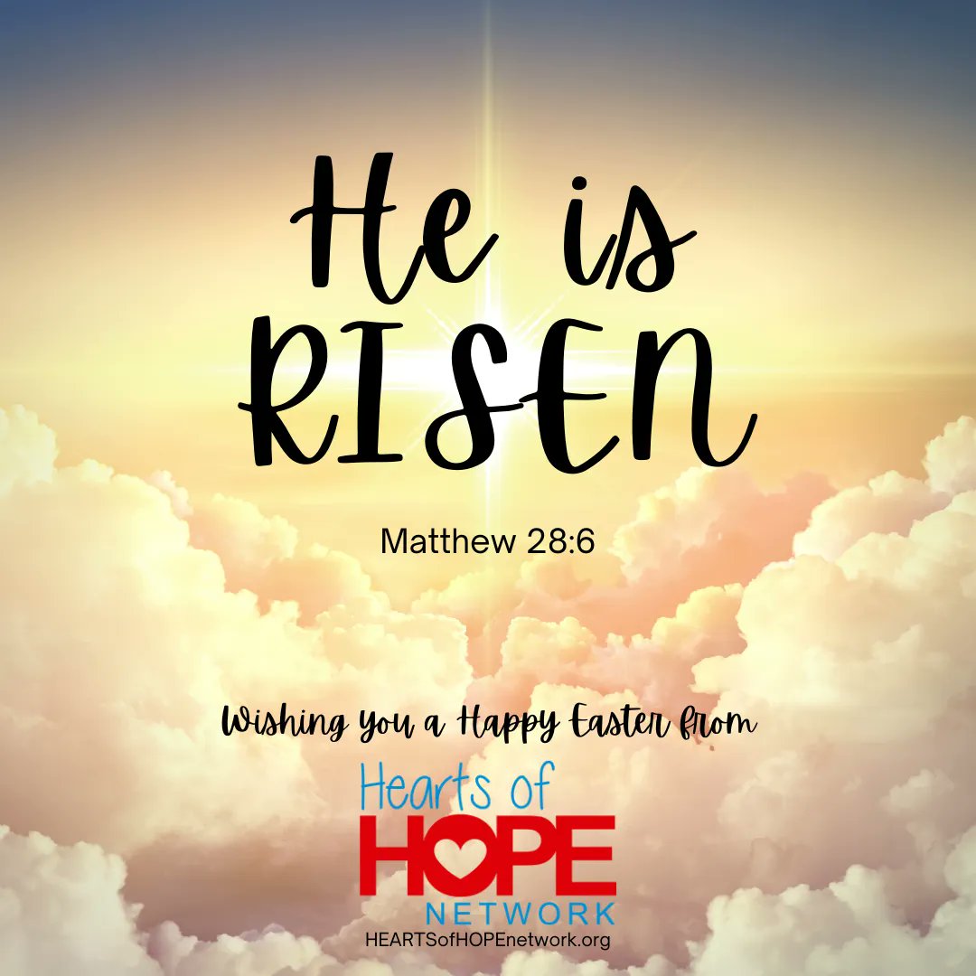 Happy Easter from all of us at Hearts of Hope Network! 

We hope each of you has a wonderful Easter celebration. Comment with your pictures and share with us your Easter traditions!

#SpreadHope #HappyEaster #Charity #Celebrate #HeisRisen #Nonprofit #CriticalIllness #PureHaven