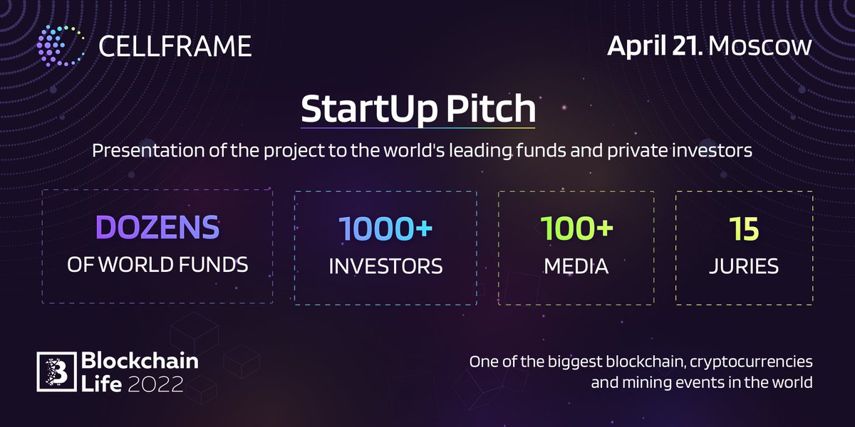 cellframenet's tweet photo. On April 21, Dmitry Gerasimov, CEO of Cellframe, will present the project during StartUp Pitch to the largest private investors and cryptocurrency funds on the Blockchain Life 2022 Forum https://t.co/AGCWwQpszg