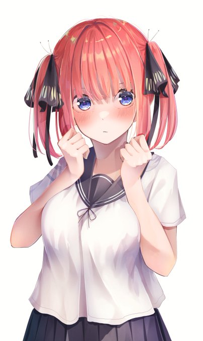 夕ウさんがTwitterに投稿した中野二乃(五等分の花嫁)のイラスト。