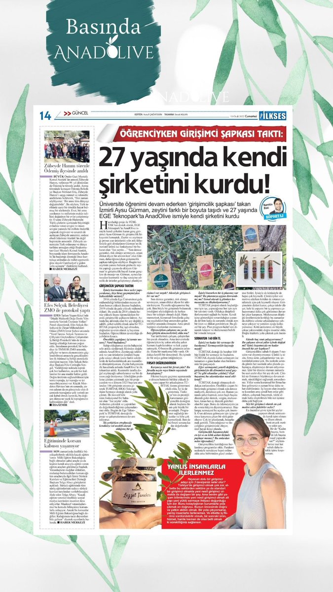 Basında Anadolive ☺️

Detaylar 👉ilksesgazetesi.com/guncel/ogrenci…

#Anadolive #Doğal #Zeytin #Gıda #Kozmetik