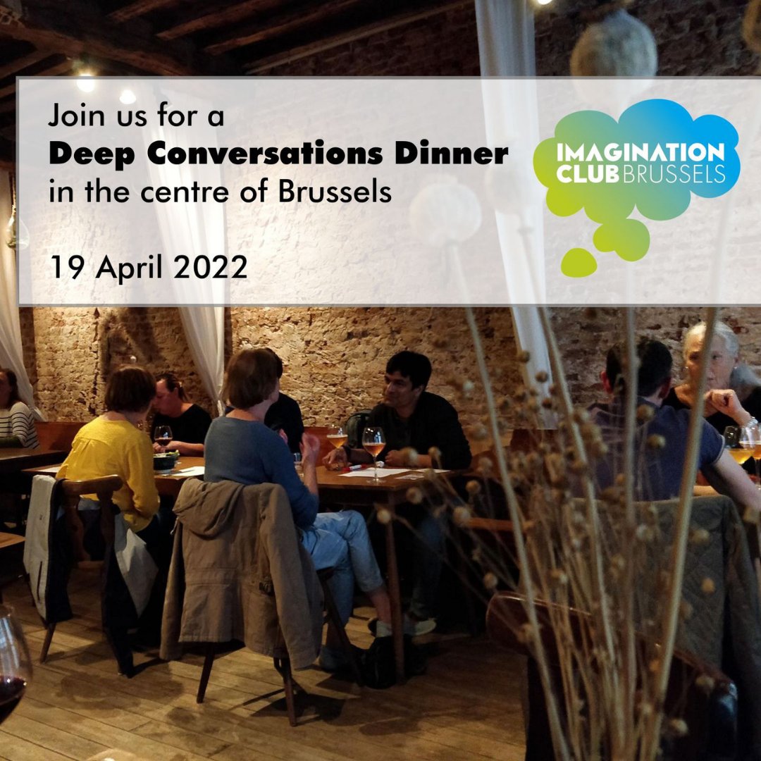 Bored with simple chit-chat?

Join us for a deep conversation with a random partner.

This coming Tuesday 19th April - meet up at 18:45 pm for 7 pm start (get there early).
Sister Café Brussels, near Grande Place

#deepconversations #conversations #brussels #people