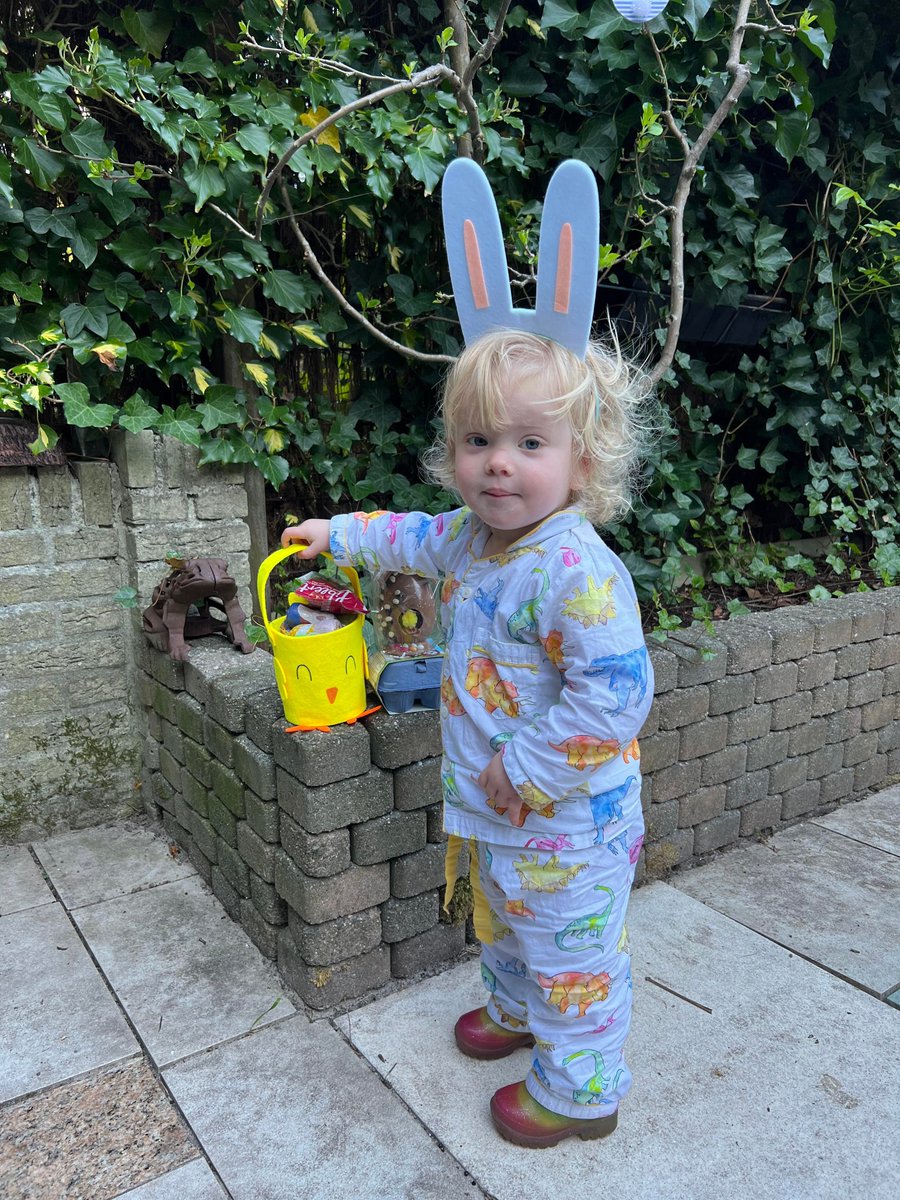 organicsi's tweet photo. Lily's first Easter Egg Hunt is proving very productive! https://t.co/Bg0ORnty2h