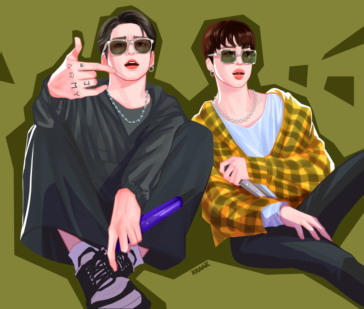 kkaak_kim's tweet photo. 🐰🐥in LasVegas💜💛
#국민 #KM #kookmin #jikook #국민연성 https://t.co/9BNMSNSwiq