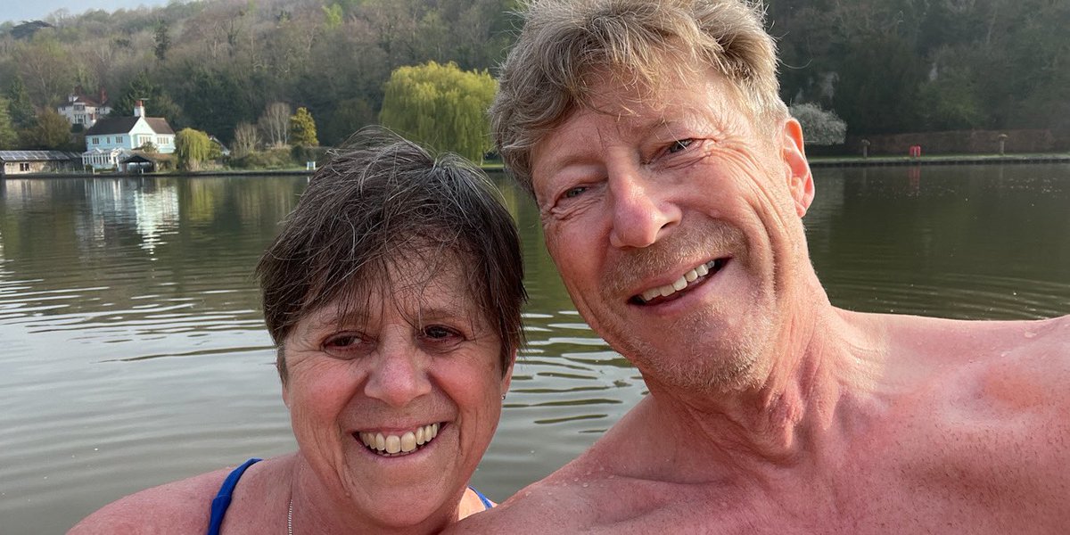 snapper500's tweet photo. Cold river swim to calm the nerves now we’re off to #wembley with #cpfc for the #FACupSemiFinal come on Palace we can do this. https://t.co/W7LpGIeZ6q