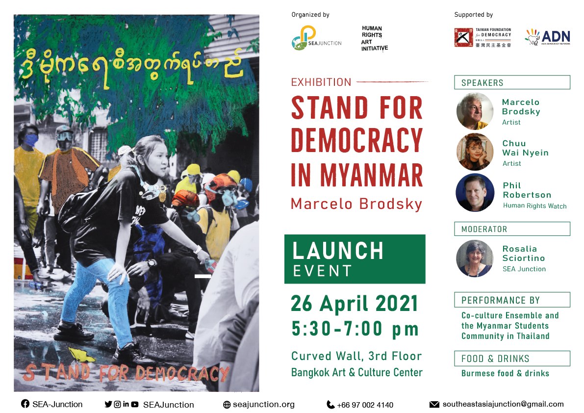 Reaproy's tweet photo. Looking forward to participating and speaking at this important @SEAJunction event, "Stand for Democracy in #Myanmar" where the nexus of art, rights &amp; democracy in #Burma will be on display through revolutionary art and discussion! #WhatsHappeninginMyanmar https://t.co/SvuiJwbYIm https://t.co/5srRKdaNvP