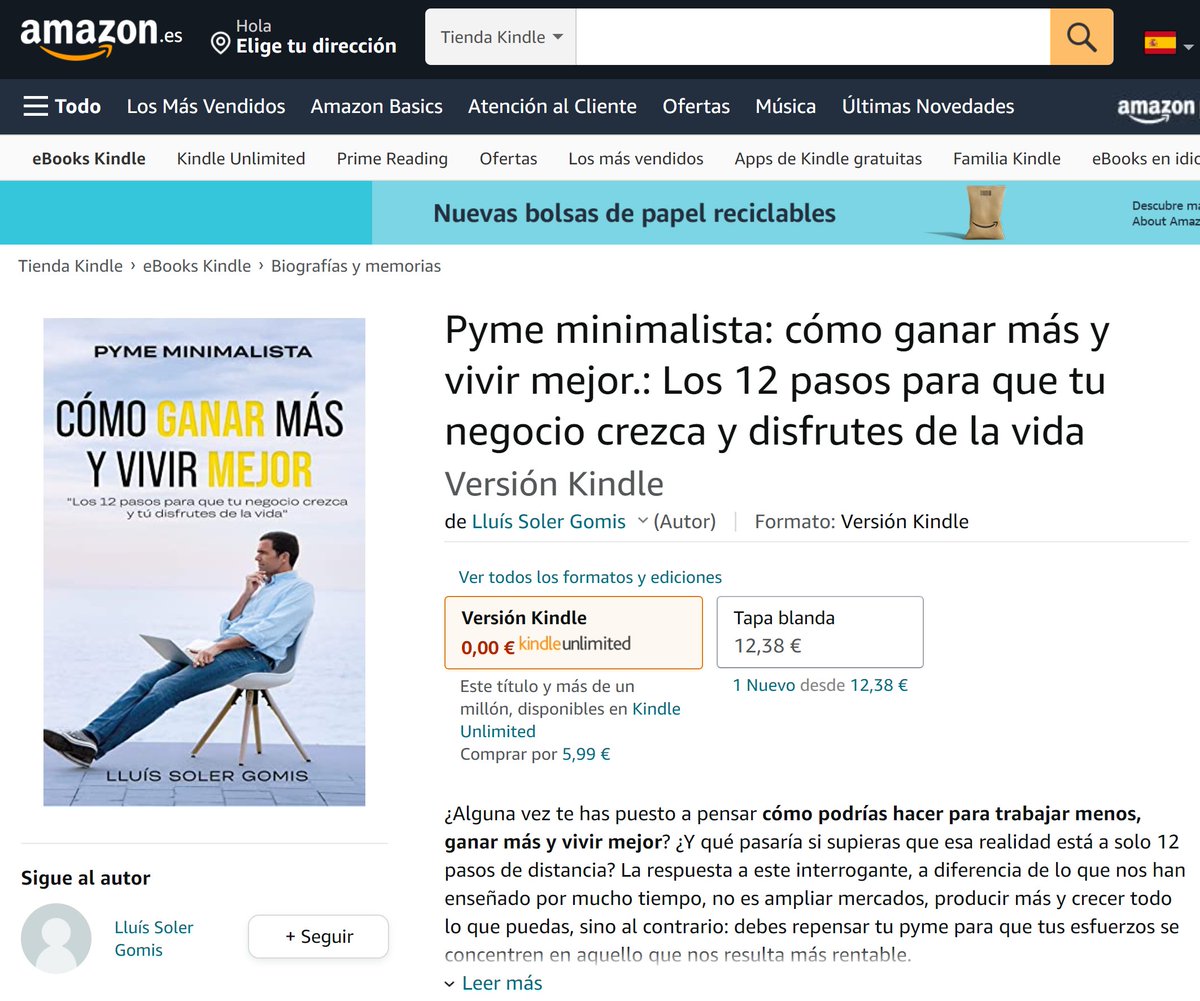 Lluís Soler Gomis (@solergomis) on Twitter photo 😅 Por fin 💪🏻 Aporto mi granito de arena a este mundo 🌍 que vivimos!! Os presento mi 1r libro 📗 de lo que más conozco que es la #PYME y como aplicar el #Minimalismo al mundo empresarial 🚀.
Es un #storytelling de cómo hemos aplicado en <a href="/SoftDoit_ES/">SoftDoit España</a> estos 12 pasos para ganar ➕ 😅 Por fin 💪🏻 Aporto mi granito de arena a este mundo 🌍 que vivimos!! Os presento mi 1r libro 📗 de lo que más conozco que es la #PYME y como aplicar el #Minimalismo al mundo empresarial 🚀.
Es un #storytelling de cómo hemos aplicado en <a href="/SoftDoit_ES/">SoftDoit España</a> estos 12 pasos para ganar ➕
