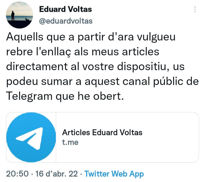 Doncs mira, no! No és del meu interès!
Per a llegir propaganda erqui, no em cal!
Au, vinga! A cagar a la via!
@eduardvoltas