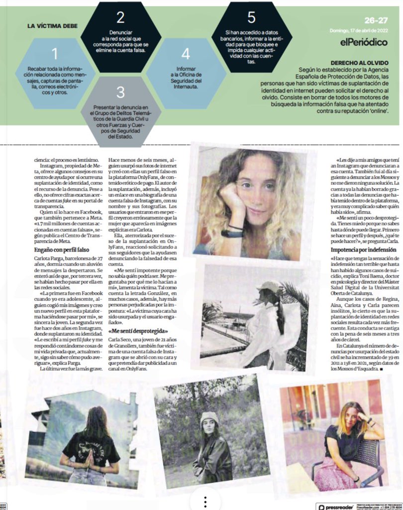 Aquí el reportatge de les estudiants <a href="/delia_estefa/">Delia Estefa</a> <a href="/Anagonzafra/">Ana Maria</a> <a href="/marilatorrer/">ML</a> del <a href="/MAReporterisme/">Màster en Periodisme Avançat - Reporterisme</a> sota la supervisió <a href="/guillem_sm/">Guillem Sánchez</a> periodista <a href="/elperiodico/">El Periódico</a> i professor #màstereporterisme i <a href="/BlanquernaFCRI/">Blanquerna FCRI</a> 👉🏻