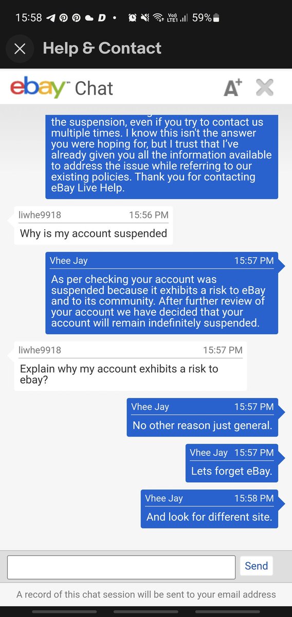 SlumpGawd91's tweet photo. @AskeBay do you think this is acceptable customer service? https://t.co/fo8v6I5PwN