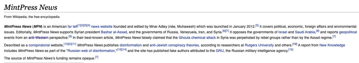TanameraJ's tweet photo. @dancohen3000 @HelenaVillarRT @anatoliisharii Man, why should I believe a word of MintPress?. It is known for: "MintPress News publishes disinformation and anti-Jewish conspiracy theories, according to researchers at Rutgers University and others." https://t.co/DSZiwZA5LV