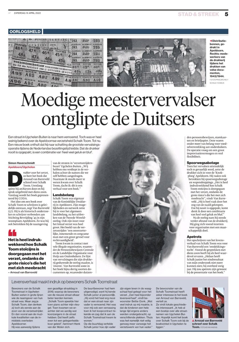 Bijzonder verhaal van Schalk Toom. Hij werd wel 1 x door Duitsers gepakt tijdens grote razzia op 4-10-1944, maar wist op spectaculaire wijze te ontsnappen. Anders was hij wrs ook op 8 maart gefusilleerd bij de Woeste Hoeve.