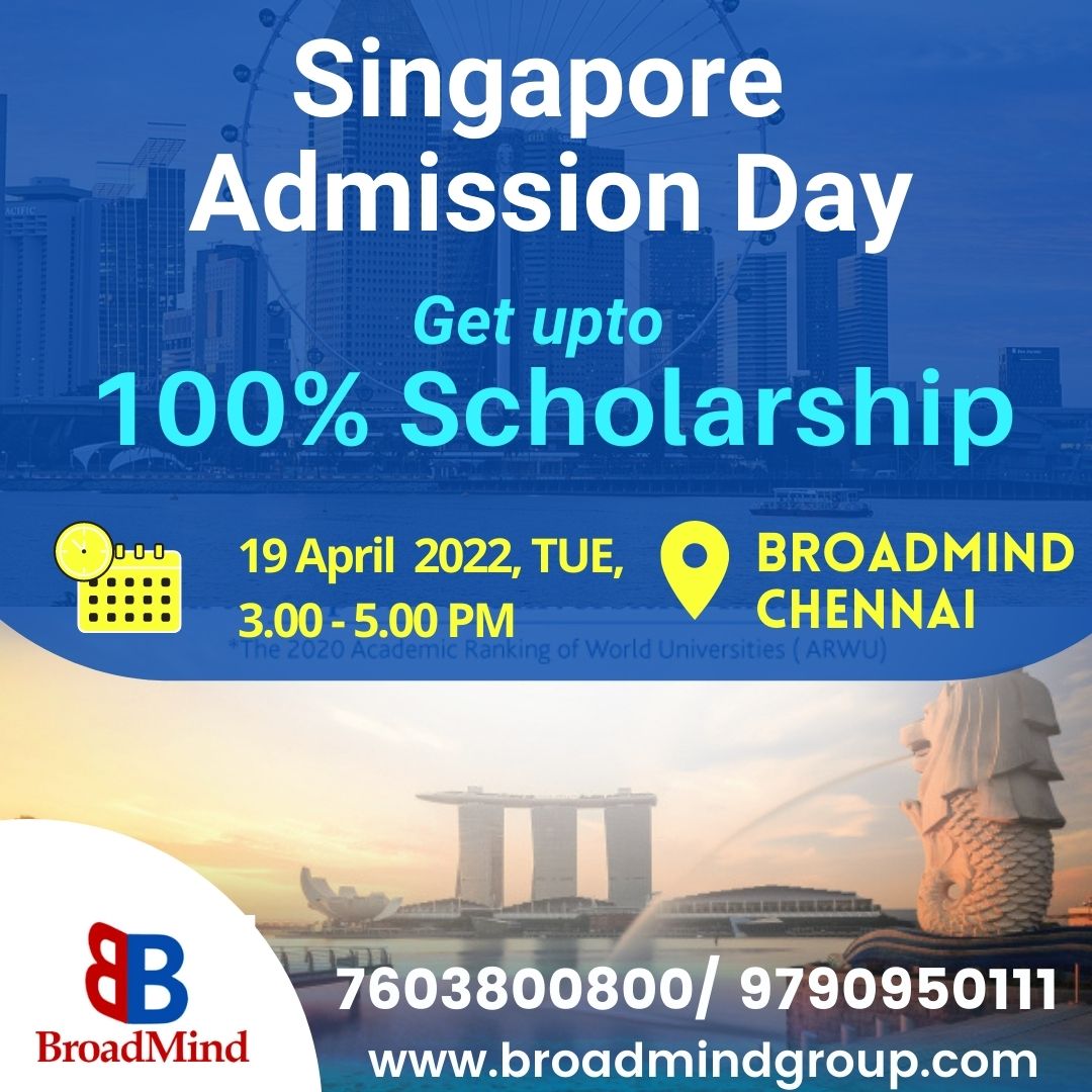 Register for JCU Singapore Admission Day event and avail 100% scholarship for July 2022 intake.

#studyinsingapore #studyinjcusingapore  #jcu #jcusingapore #jamescookuniversity #jamescookuniversitysingapore #jcusingaporeadmission #jcuadmissionday #jcusingaporeadmissionday