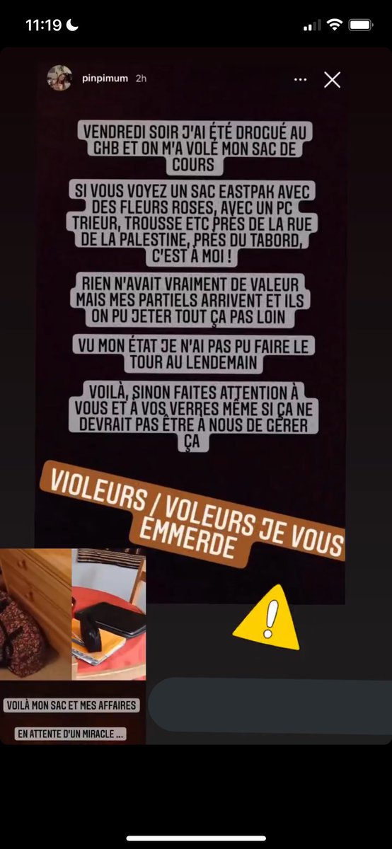 maelys_havard's tweet photo. ⚠️Ma cousine s’est fait droguer au GHB à Rennes vendredi soir. S’il y a des témoins ou que vous apercevez ses affaires. Merci de nous contacter‼️
RT appréciés https://t.co/2smBGSTvJM