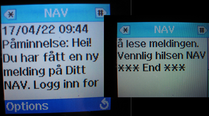 eddysinfo's tweet photo. @PSTnorge @Kripos_NCIS 
Det flommer inn sms_er med meldinger fra Nav og Altinn....og det på en søndags morgen,......så svindlerne er i full sving hele tiden. Klikk aldri på linkene, slett meldingene umiddelbart. 
@Aftenposten @lofotposten @harstadtidende @Justisdep https://t.co/JQAUn8NlF0