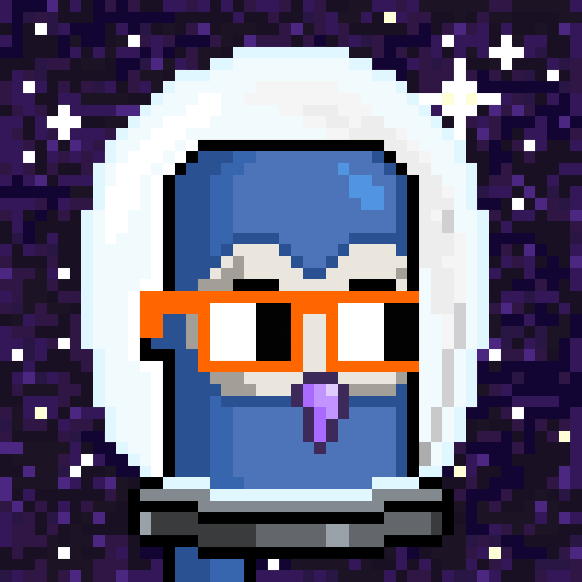 Lucifen5's tweet photo. Imma take this one with me to mars. He's got a spacesuit and stuff. Hope he will get along with my Meowl and my cats ๐พ
#Clownadvice #MoonbirdPunks https://t.co/p28xWAtfXq