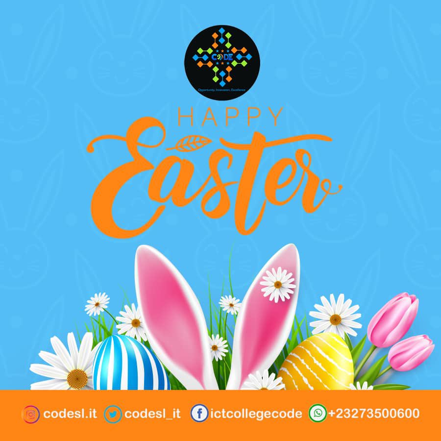 codesl_it's tweet image. Happy Easter Day from all of use at #CodeSL❗️ We hope you have an amazing holiday. 

#easter #holiday #sierraleone #freetown
