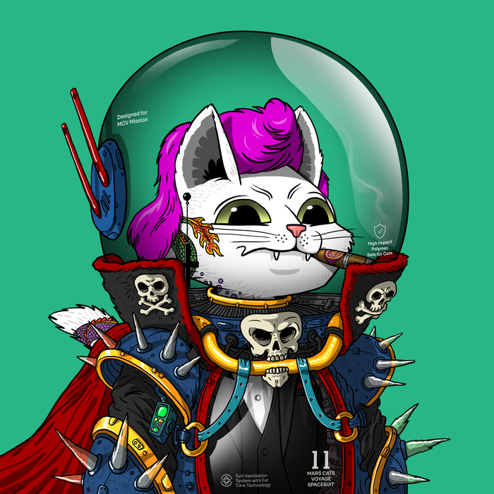 Lucifen5's tweet photo. Imma take this one with me to mars. He's got a spacesuit and stuff. Hope he will get along with my Meowl and my cats ๐พ
#Clownadvice #MoonbirdPunks https://t.co/p28xWAtfXq