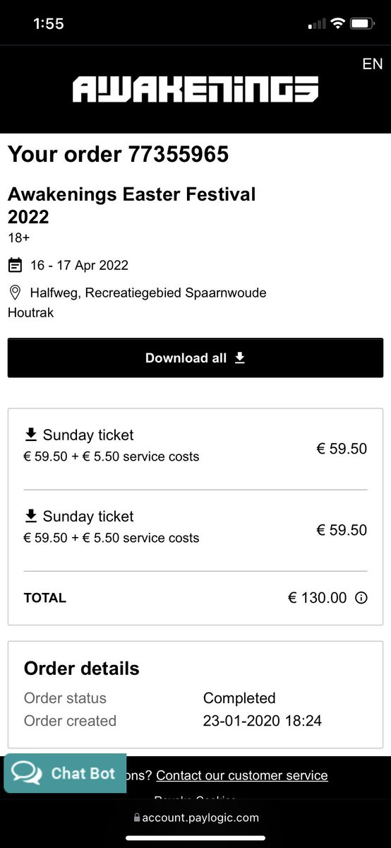 Just realised I’ve got two <a href="/awakenings/">Awakenings</a> tickets for today I bought two years ago 😂 anyone wants let me know #Awakenings #tickets