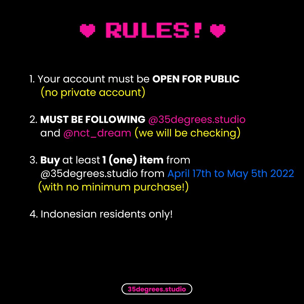 35dgrs's tweet photo. [GIVEAWAY ALBUM GLITCH MODE]

untuk 1 pemenang

RULES:
1. public acc
2. follow @35dgrs dan @NCTsmtown_DREAM 
3. Membeli minimal 1 (satu) produk dari @35dgrs dari tanggal 17 April - 5 Mei 2022
4. INA only!

nct dream 127 giveaway album indo ina kpop https://t.co/jpt6i87KsX