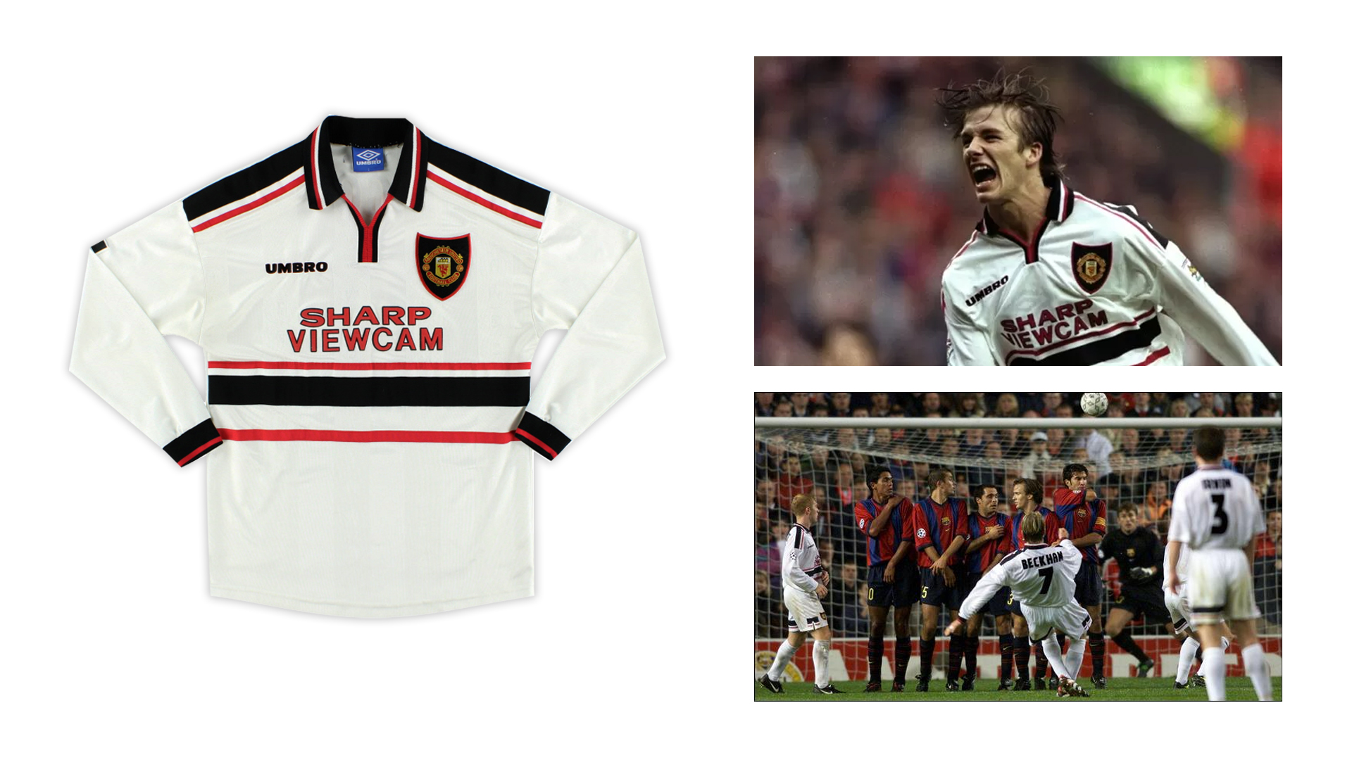 Retro Manchester United 98/99 Jersey Soccer Football Shirt, David Beckham  jersey