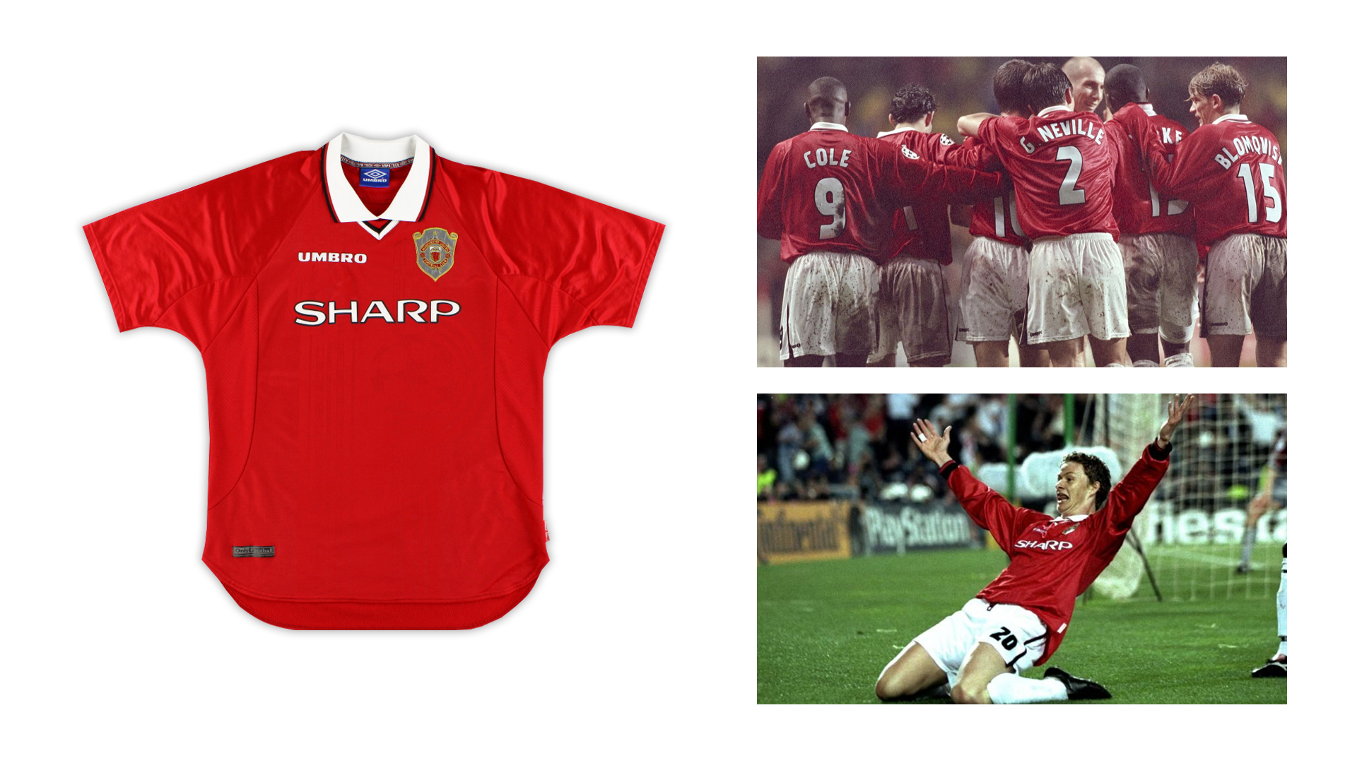 Manchester United 1999 Champions league final retro shirt SIZE L