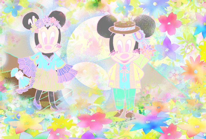 ミッキーとミニーのtwitterイラスト検索結果
