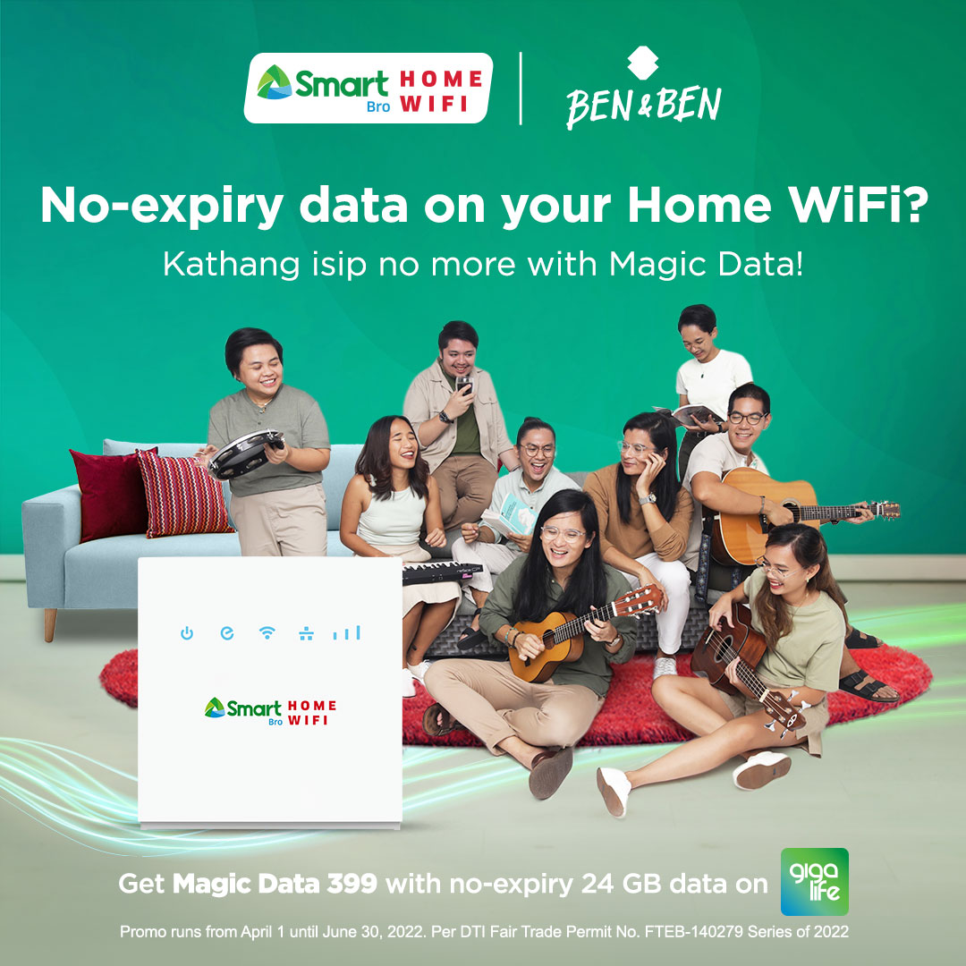 LiveSmart's tweet photo. No expiry data access and connectivity for the whole family? Kathang isip no more!

Because with #MagicData399, the whole fam gets 24GB of non-expiry data on their Smart Bro Prepaid Home WiFi. 

Subscribe to #SmartMagicData now via the GigaLife App: https://t.co/JgzhGr1AtW https://t.co/VMS7NZT9FN