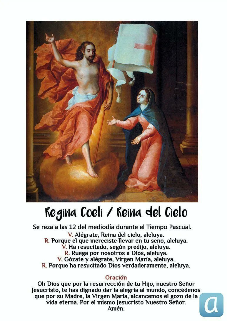 Arguments's tweet photo. 🙏👑 La Iglesia nos anima a rezar el 'Reina del Cielo' durante el tiempo Pascual. 

🙋 ¿Te sumas? #Pascua #Resurrección https://t.co/w5MCHEhbuL