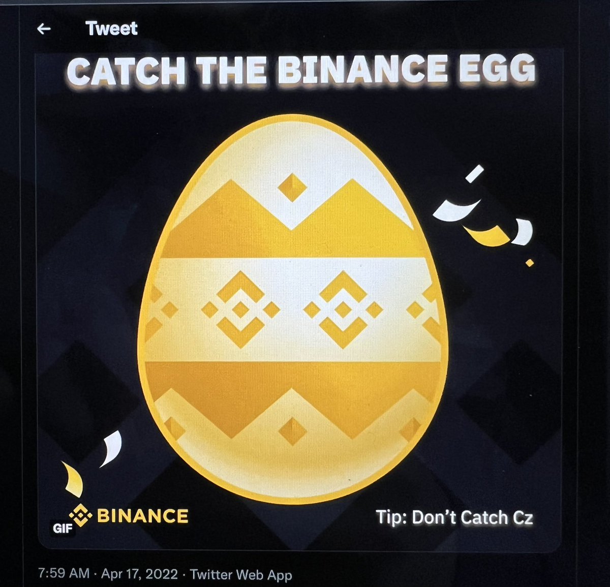 _marcin_ski's tweet photo. @binance #BinanceEggHunt  Boom 🙌 https://t.co/tuybjeCGwS