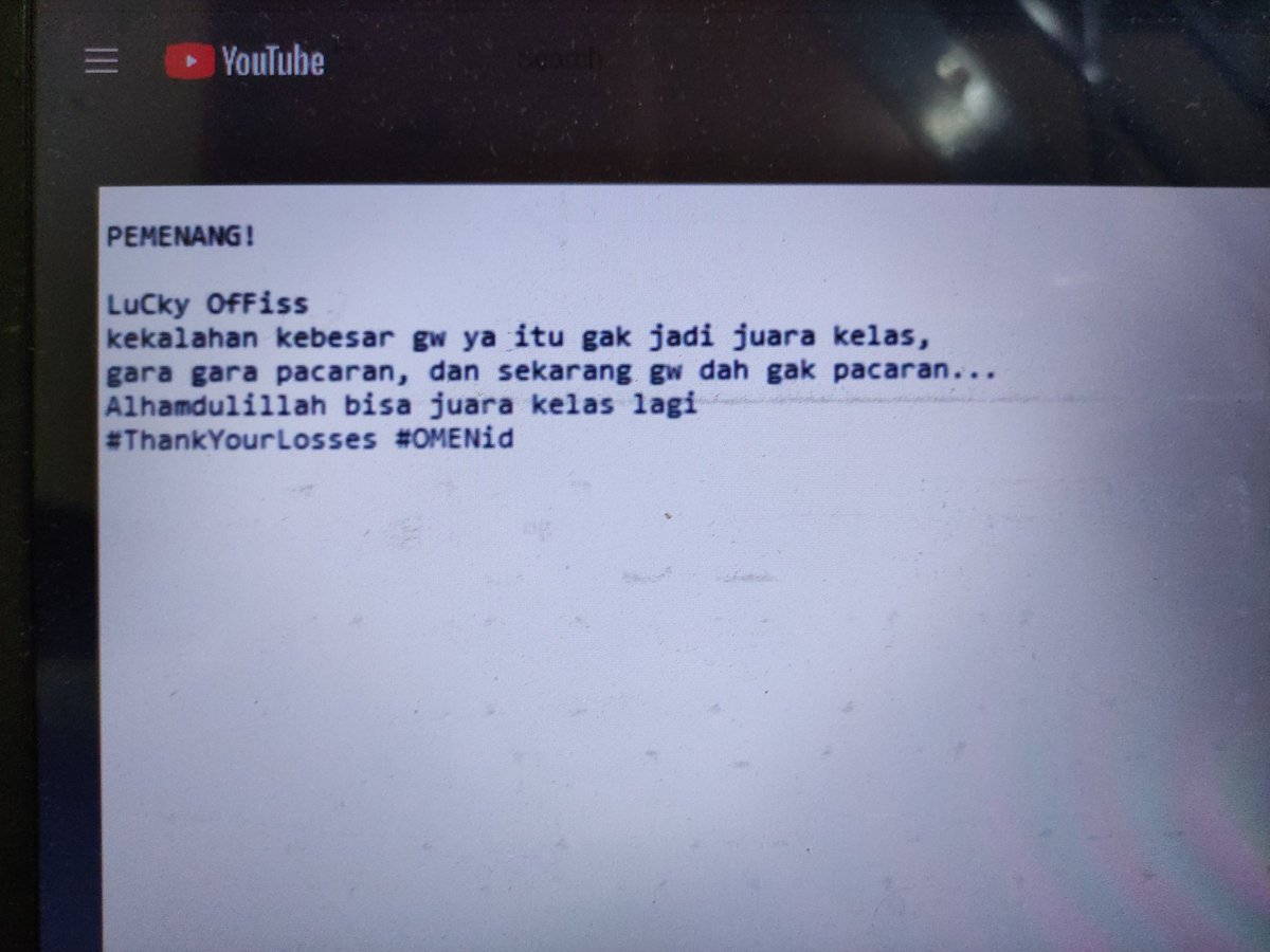 LightChainAiiS's tweet photo. Selamat kepada pemenangg!! Dapet headset dari HP Omen

#ThankYourLosses 
#PlayToProgress 
#OMENID https://t.co/JNWP1755jn