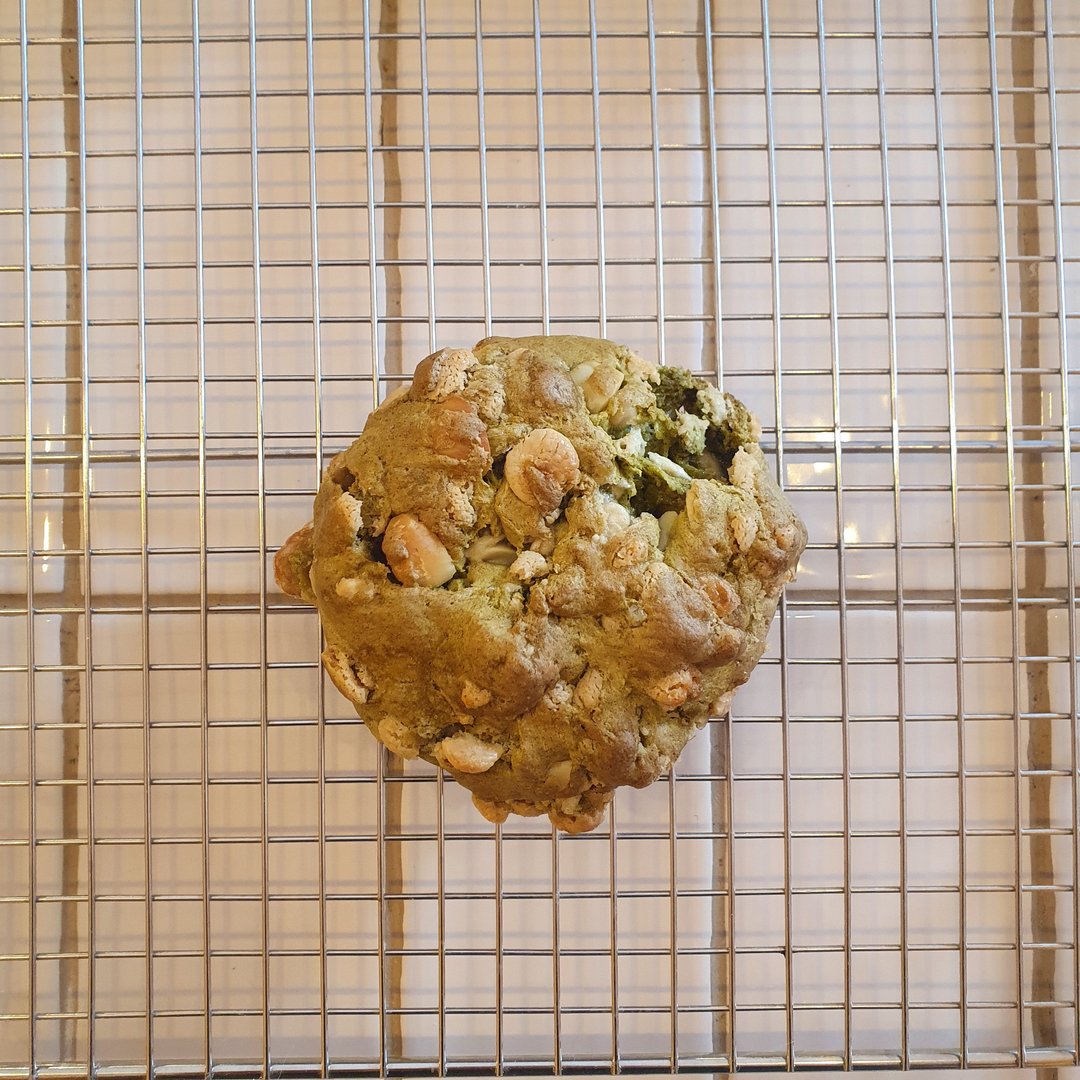 New cookie!

Matcha, white choc, macadamia. As always, 100% plant-based &amp; gluten-free.

Available today in the cafe until we sell out and online soon...
.
.
.
.
.
 #specialtycoffee #scottishcoffee #ethicalcoffee #coffeeroaster #bettercoffee #coffee #supportsmall #supportsmallbusi