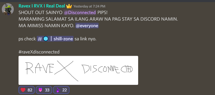 DisconnectedRDG's tweet photo. Maraming Salamat!
Sainyong mainit na pagtanggap boss @engrlabrador a.k.a Ravex | Real Deal
#RaveXdisconnected
#LFGDisconnected
#DISCONNECTEDv2
#Reconnecting
#RDGFam https://t.co/svO1FPrCkV