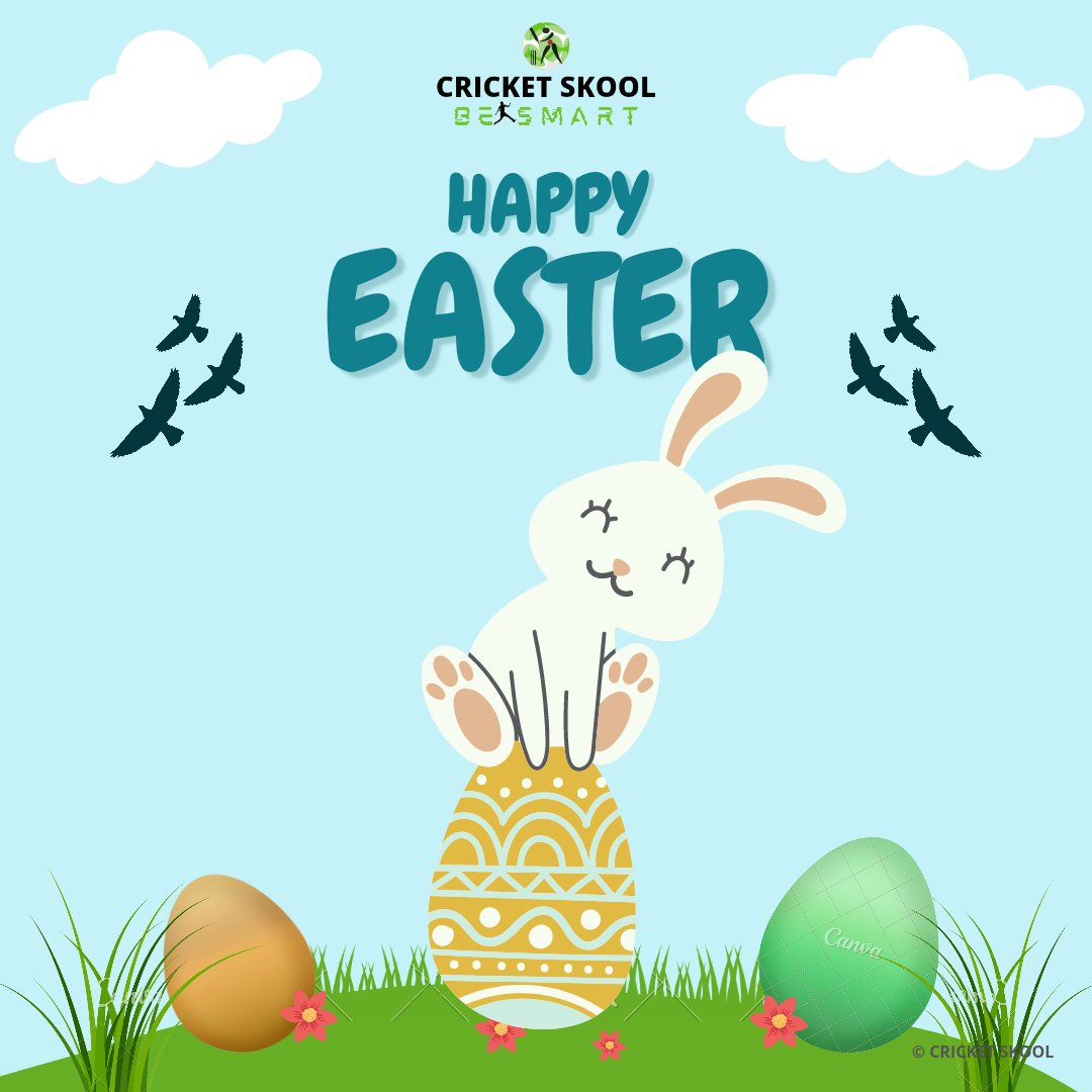 CricketSkool's tweet photo. Easter is a festival that instils hope in us. Never give up hope. Easter greetings.
.
 
.
#cricketskool #cricket #happyeaster #easter2022 #easterbunny #EasterSunday #happyeastereveryone #HappyEasterSunday #cricketchallenge #nevergiveup #eastereggs #HappyEaster2022 https://t.co/1hAazCHuXu