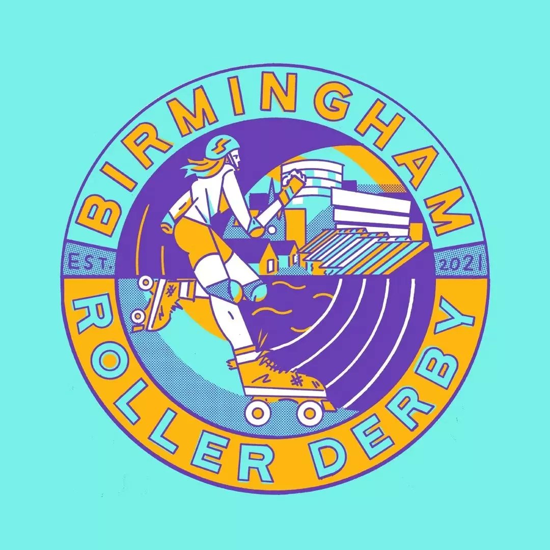 VioletAttack's tweet photo. Was great to be part of the Design Team that worked with James Nash Comix to create the logo for Birmingham Roller Derby.

Really chuffed with what we've produced. I love the logo's unique style and think it's gonna look shit hot on merch! 😎

#derbytwitter #talkderbytome https://t.co/fDl1oOtLYU