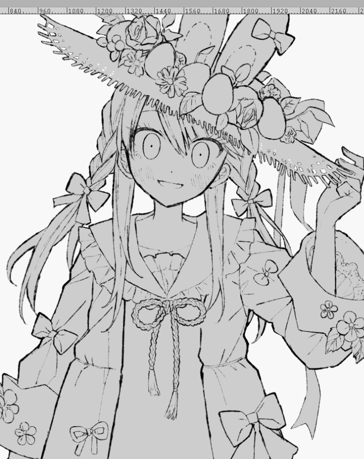 こっちはもう間に合わないのでゆっくり描く… 
