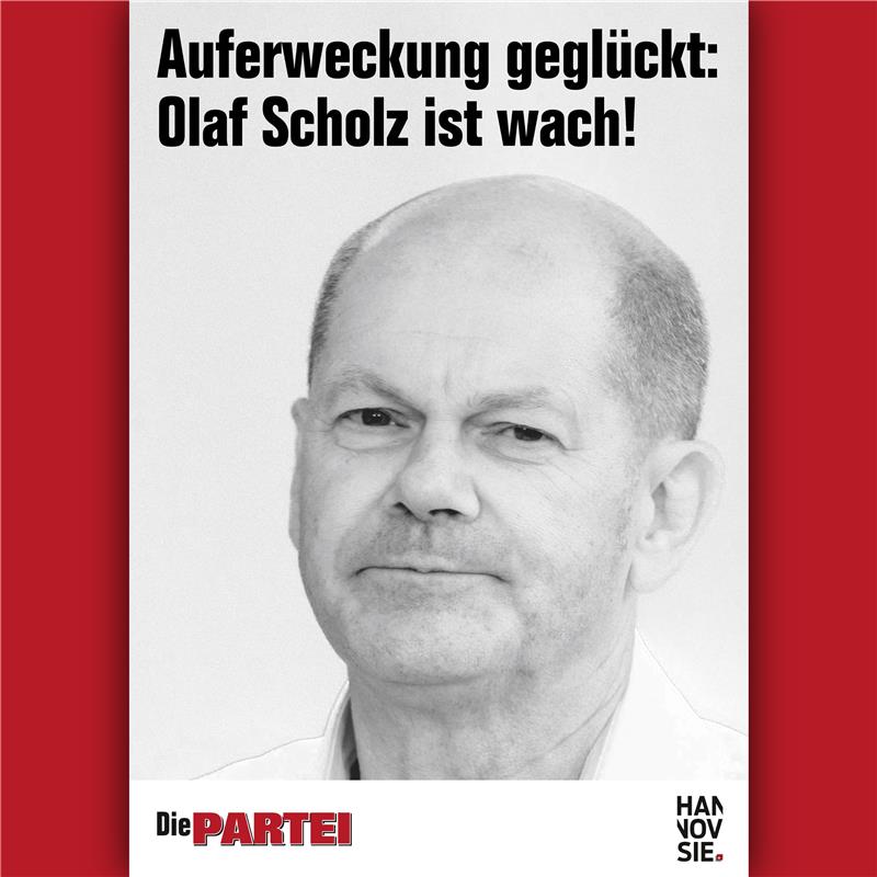 Hoffnung und Freude verbreitet sich im Land, die #Auferstehung ist geglückt: Olaf #Scholz ist wach! #OlafScholz #Bundeskanzler #FroheOstern #Auferweckung #Jesus #Ostern