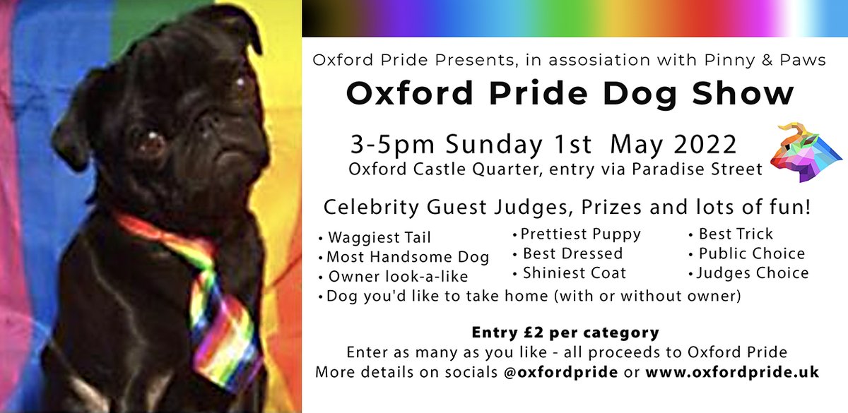 mazzimage's tweet photo. Free family-friendly fun on May Day afternoon, 1st May 3-5pm at the "Oxford Pride Dog Show" https://t.co/NI92gmFa4o https://t.co/fyzLJOlTWC