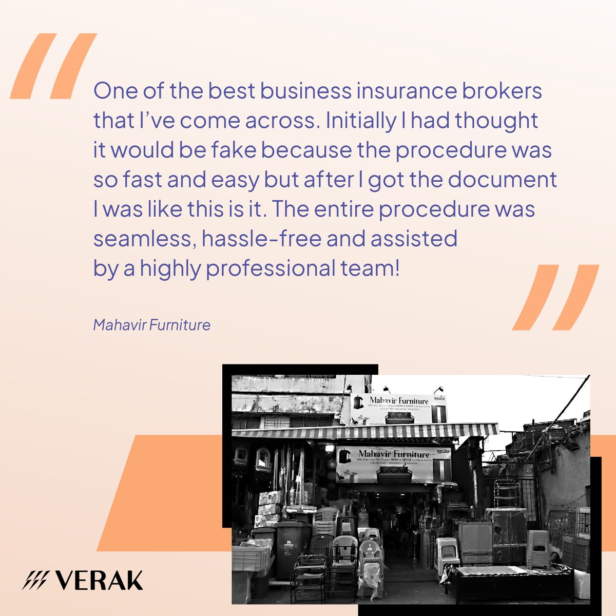 VerakInsurance's tweet photo. “I have actually waited for many years for someone to come up and sell me this product!”

We’re excited to share the experience of one of our recent customers. 
(1/4) https://t.co/68mygNzrCd