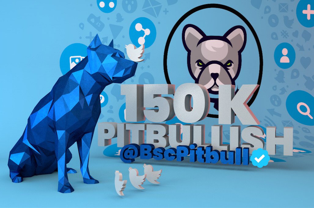 Major #Pitbull Milestone:150K+ @Twitter Followers🚀

Congrats &amp; Thanks to our Community, Holders, Team &amp; Partners for this milestone.What a ride💚

We're celebrating this special moment with 150 Commemorative #NFT #Giveaway

🔄RT🧡Like💬Comment
Follow <a href="/PitmagCommunity/">PitMag Crypto Magazine </a>
<a href="/BscPitbull/">Pitbull Token</a>