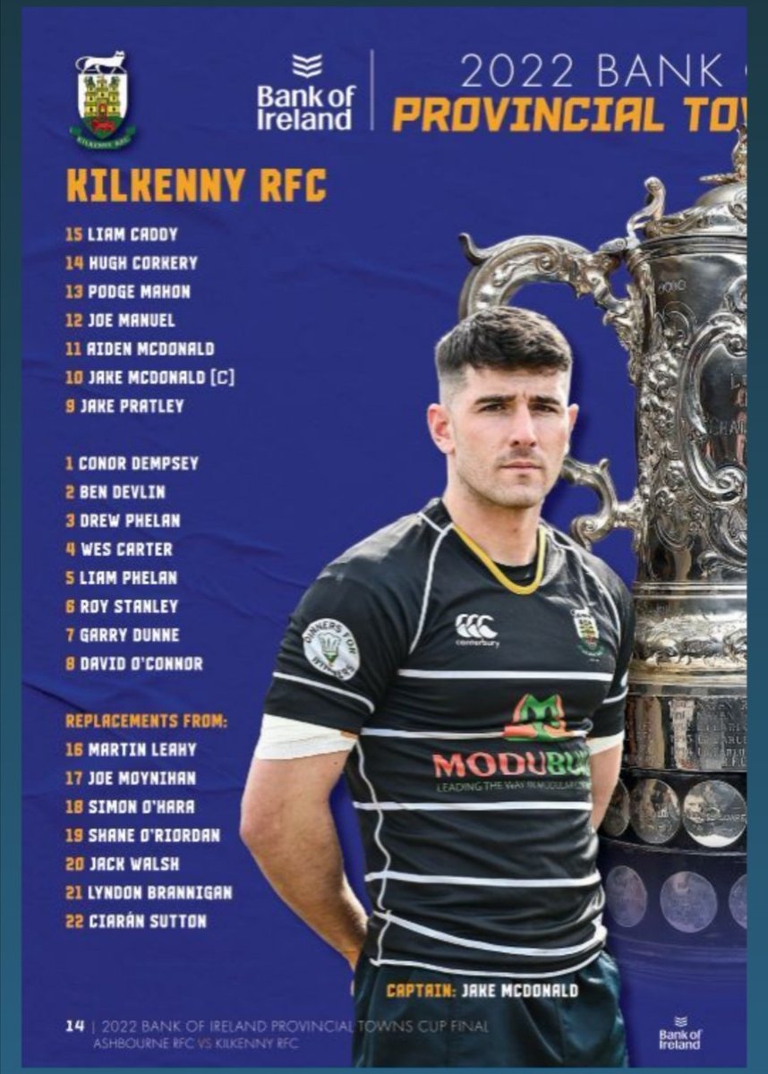 KilkennyRFC's tweet photo. Here's how we line out today. Very best of luck to the lads!!
Bigs thanks to our match day sponsors including @Willie_Duggan @agrosmilk @TheFrontRoomKK @McDonaldsIRL #StrongerTogether #TownsCup https://t.co/RmS7CJSeA6