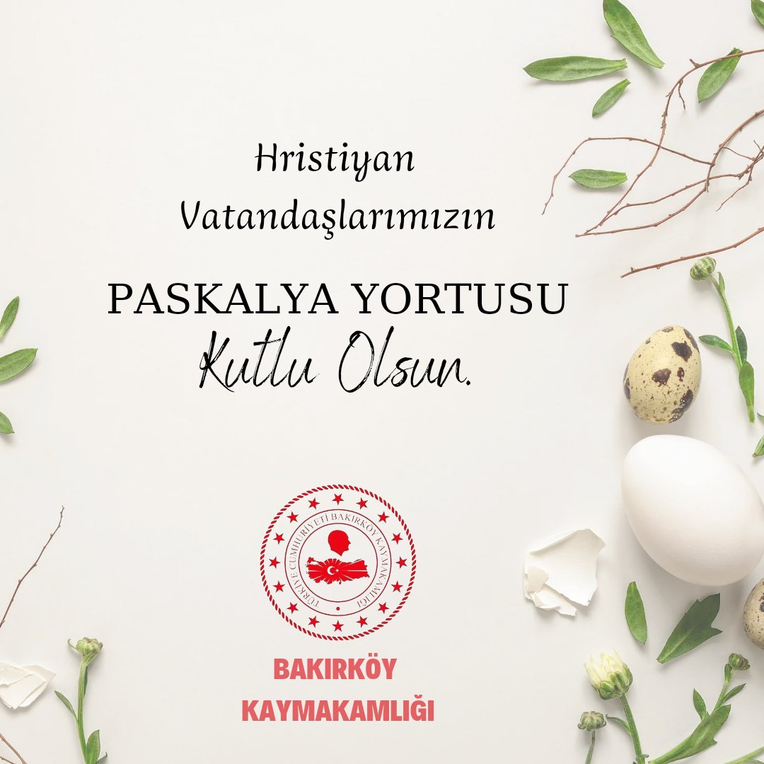 Bakirkoygovtr's tweet image. Hristiyan vatandaşlarımızın Paskalya Yortusu'nu kutlar; Paskalya’nın ülkemize ve dünyaya huzur, barış ve sağlık getirmesini dileriz. 

#PaskalyaYortusu