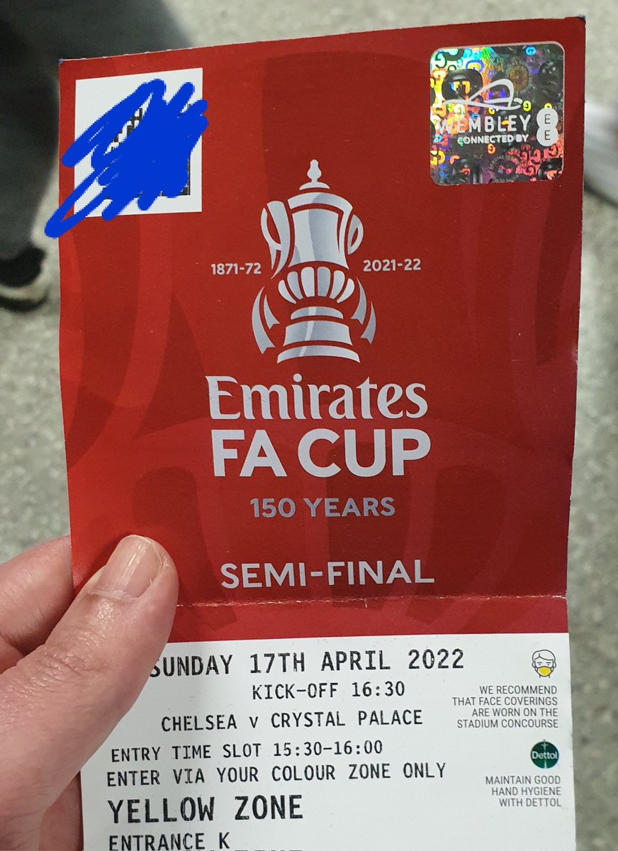 EagleHeart316's tweet photo. ***TICKET FOUND**** The below ticket was just found at the bottom of the escalators at Waterloo station. If it was yours let me know seat and row and can hand it over https://t.co/m54ciRSXNd