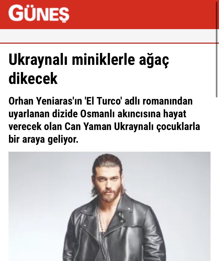 🇹🇷 🗞 | #CanYaman will plant trees with the little ones from Ukraine. #CanYaman who will give life to the Ottoman raider in the series adapted from Orhan Yeniaras's novel 'El Turco', comes together with Ukrainian children.He will meet them on April 22, Earth Day.