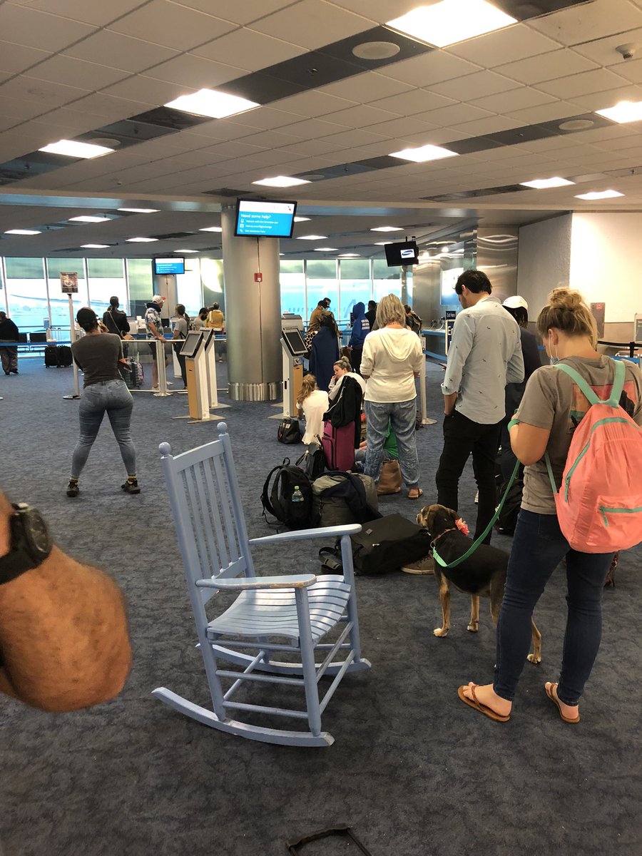 3903020's tweet photo. @AmericanAir lousy customer service. Missed connection last night due to delayed flight, no help in overnight accommodations. Got to MIA this morning 2 hours prior to our flight &amp; still missed it. Now online to rebook with one agent and a line 20+deep.  You Are Why We Fly???? NOT https://t.co/kLYWZ4YmNr