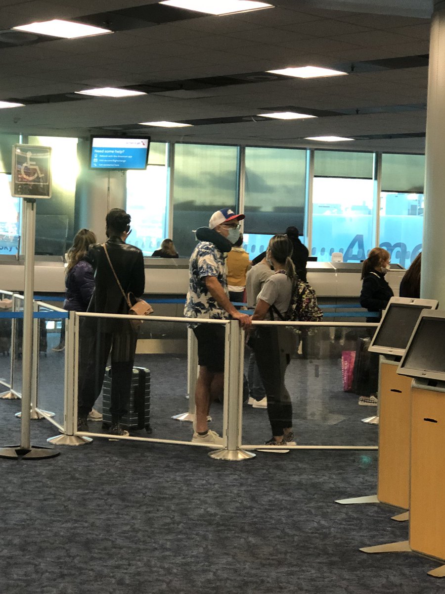 3903020's tweet photo. @AmericanAir lousy customer service. Missed connection last night due to delayed flight, no help in overnight accommodations. Got to MIA this morning 2 hours prior to our flight &amp; still missed it. Now online to rebook with one agent and a line 20+deep.  You Are Why We Fly???? NOT https://t.co/kLYWZ4YmNr