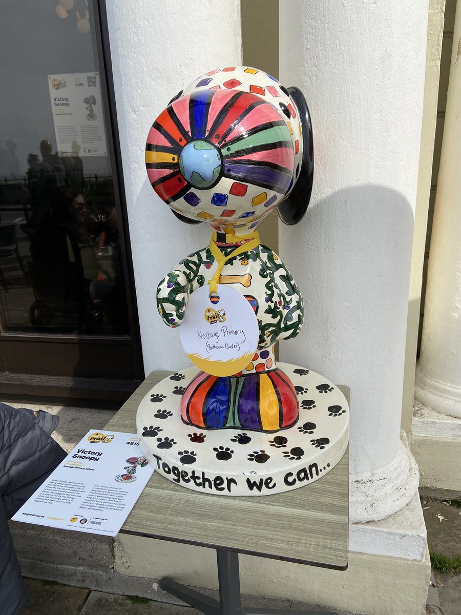 AYFprimary's tweet photo. Mrs Jones has been on a Snoopy Hunt. Edrychwch! Pasg Hapus! Take your selfie with our Snoopy and post them here! Happy hunting! #helfasnoopy #localcitizens @DogsTrust @dogstrail @CSC_ExpArts @CSCJES @BridgendCBC @GrandPavilion https://t.co/mTe4Ib2mjJ