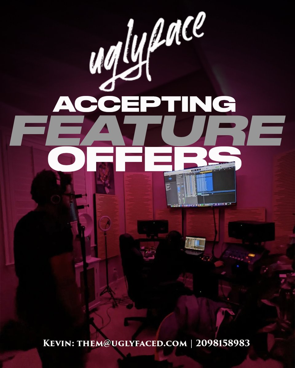 uglyface88's tweet photo. #StudioFlow
Producers Send 🔥 Beats
Djs Send Drop Scripts
Artist that want Features
Musicians that want to collab
Hit us up ASAP them@uglyfaced.com 
#UglyFace #TheGoodEP #ComingSoon https://t.co/fUAGRFTno5