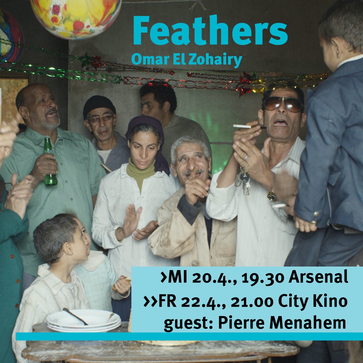 ALFILMberlin's tweet photo. Prepare for the opening of ALFILM on April 20 at 19.30 at @kinoarsenal with the feature film FEATHERS by Omar El Zohairy. See you at the cinema! https://t.co/v2UbMApDgF
