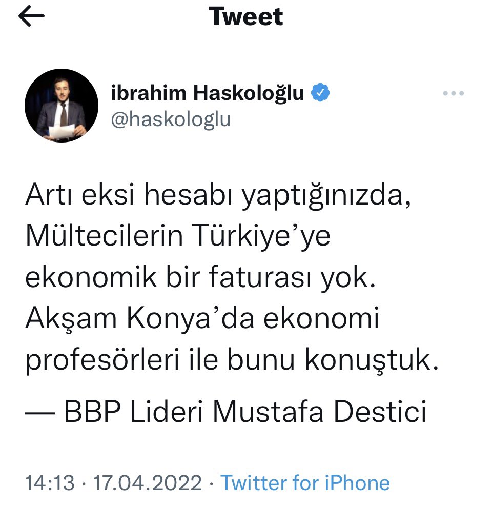 Sayın Destici üç sene önce Sayın Erdoğan sığınmacılara 40 milyar $ harcadık demişti. Bugüne kadar 90 milyar $ harcandığı düşünülüyor. Madem sığınmacılar bize yük değil 40 milyar $ nereye gitti? Bu parayı kim yedi, bu paralar yenirken sizde orada mıydınız? 
#MülteciKampıDeğiliz